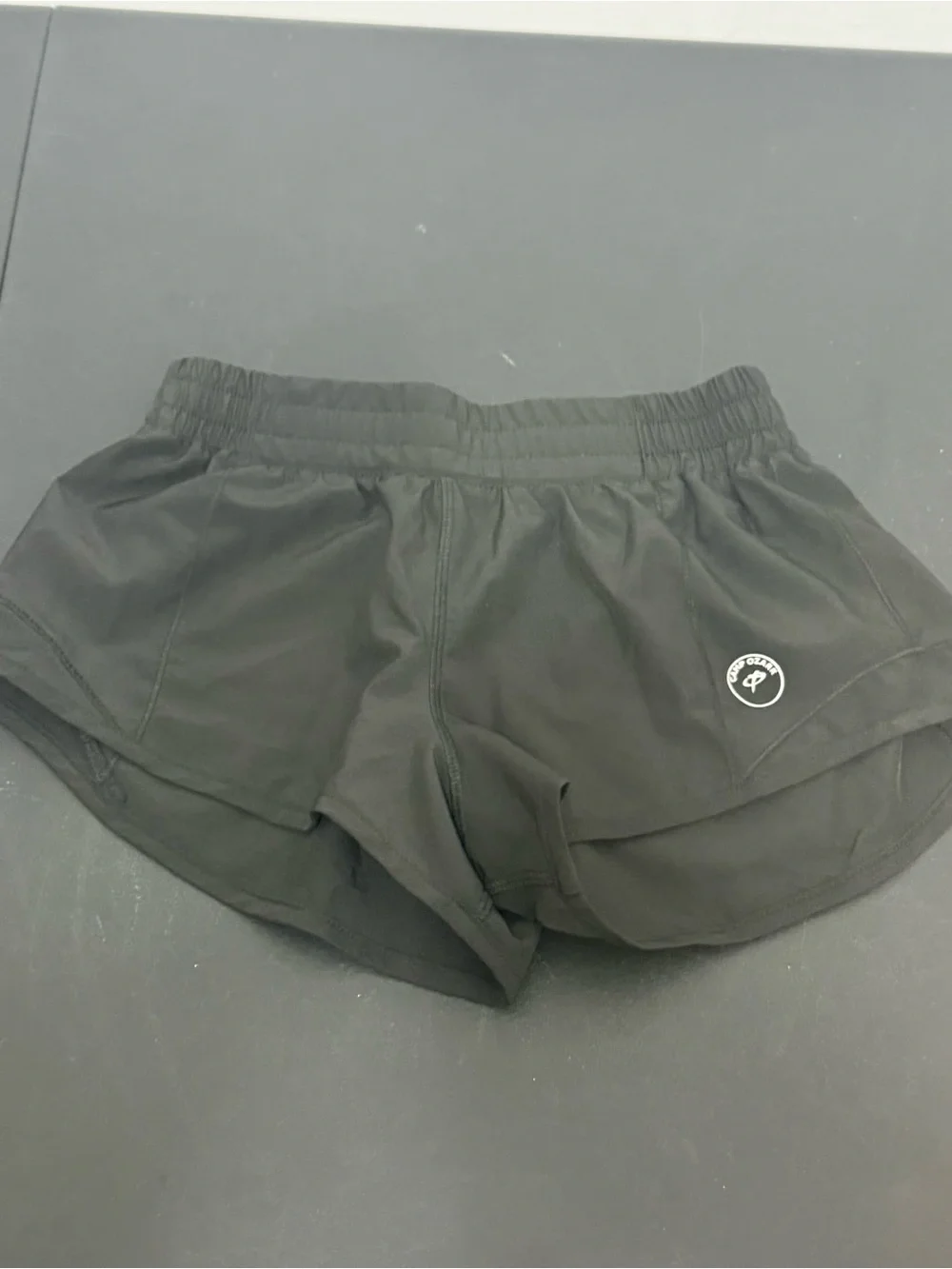 CAMP OZARK Youth Black Athletic Running Shorts Logo Size L